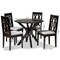 Baxton Studio Callie Grey Upholstered and Brown Finished Wood 5-Piece Dining Set 170-9734-10892 - alternate 3